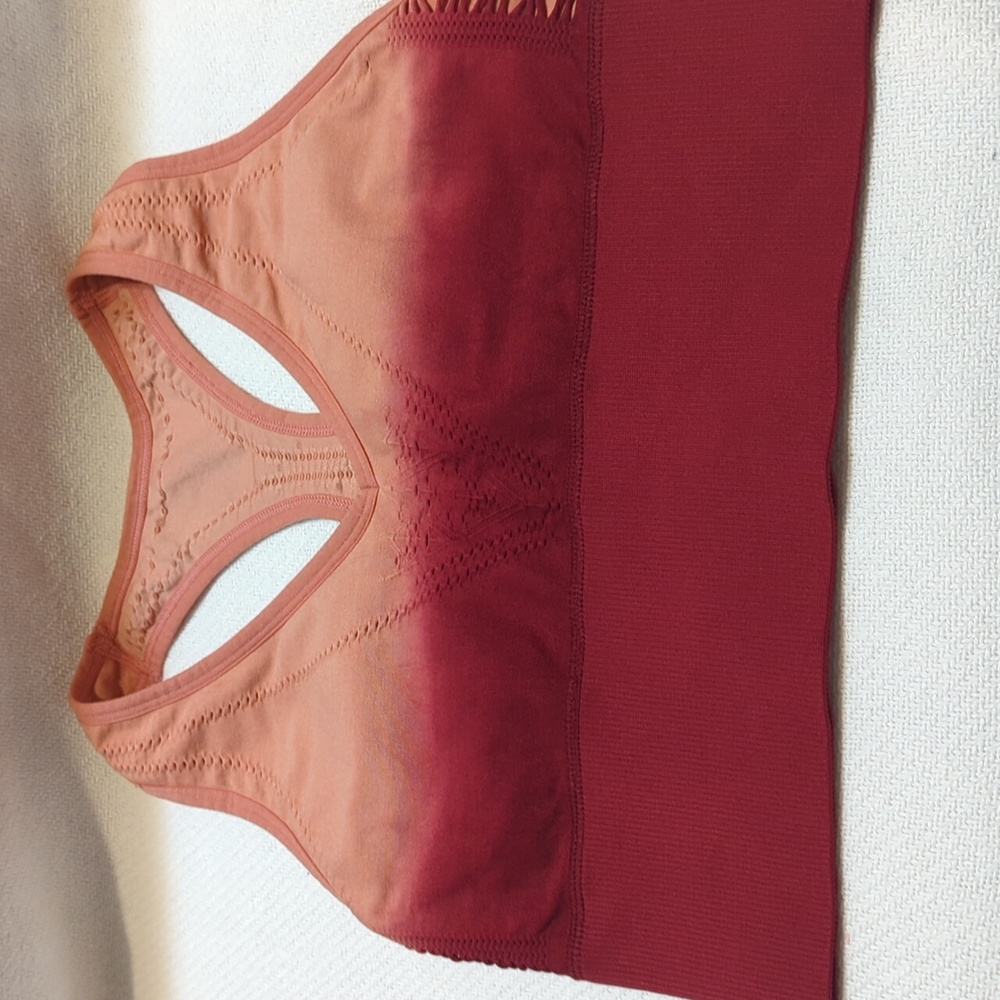 Victoria Secret PINK med Sport Ombre Seamless Racerback Sport Bra Orange Red 547